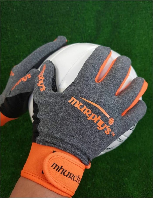 Grey & Orange Gaelic Gloves