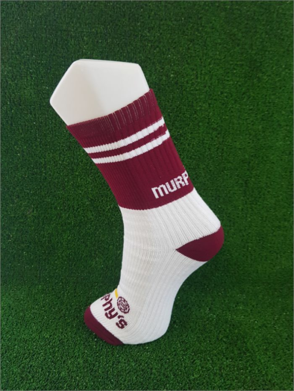 Maroon & White Gaelic Football Socks