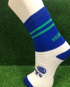 Blue & Green Football Socks